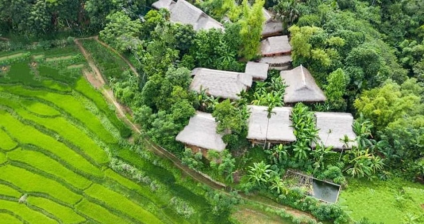 Tour du lịch Pù Luông Chèo Bè Tre tắm Suối Chàm thăm Cá Thần