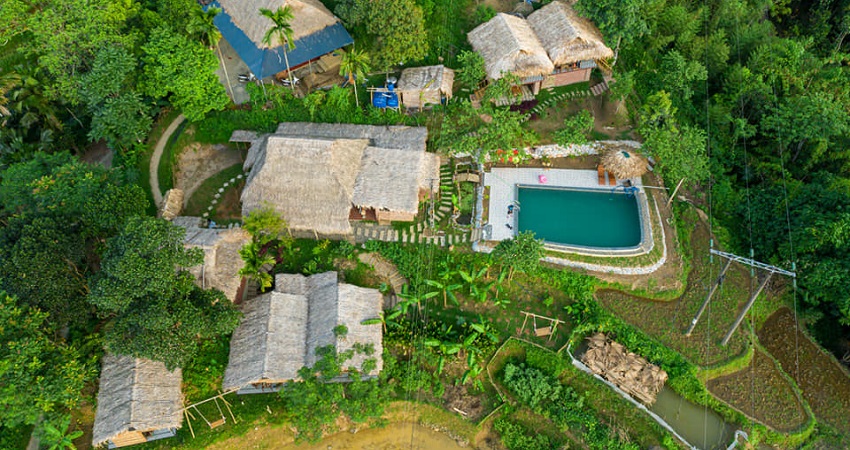 A hotel in Pu luong Nature Reserve